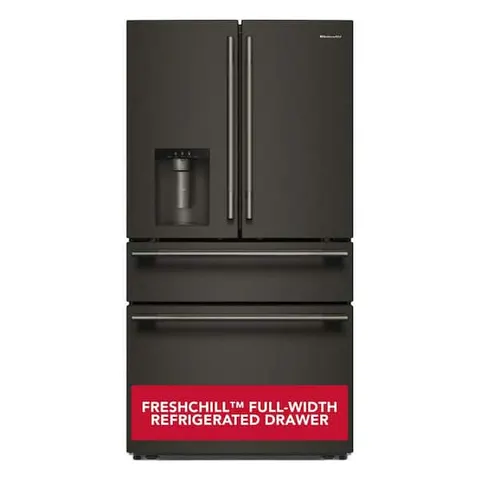 36 in. 29 cu. ft. Standard Depth French Door Refrigerator in Black Ore with FreshChill Full-Width Refrigerated Drawer