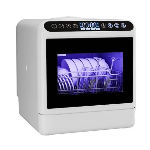 18 in. Countertop Dishwasher in White with 4-Cycles,4-Place Setting Capacity and 360° Dual Spray,Built-in Water Tank