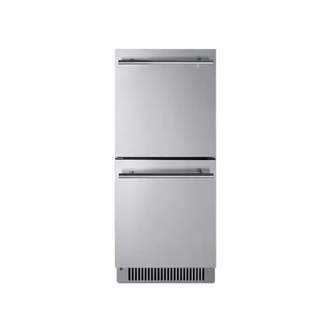 2.8 cu. ft. Under Counter Double Drawer Refrigerator in Stainless Steel, ADA Compliant