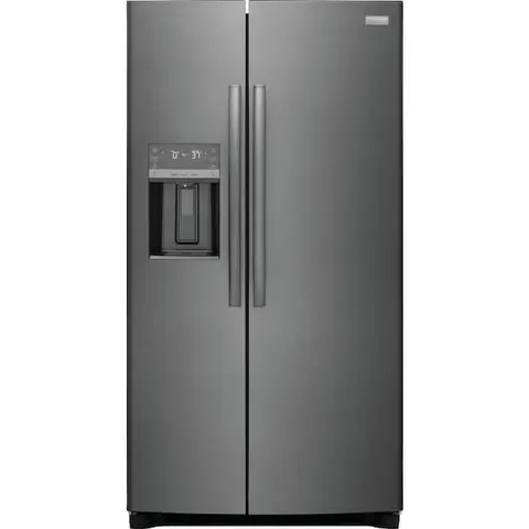 Gallery 36 in. 26 cu. ft. Standard Depth Side by Side Refrigerator in Smudge-Proof Black Stainless Steel, ENERGY STAR