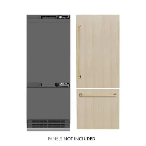 Autograph Edition 30 in. 16.1 cu. ft. Panel Ready Built-In Bottom Freezer Refrigerator w/Gray Interior, Bronze Accents
