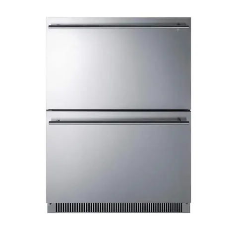4.8 cu. ft. Under Counter Built-In and Standard Double Drawer Refrigerator in Stainless Steel, ADA Compliant