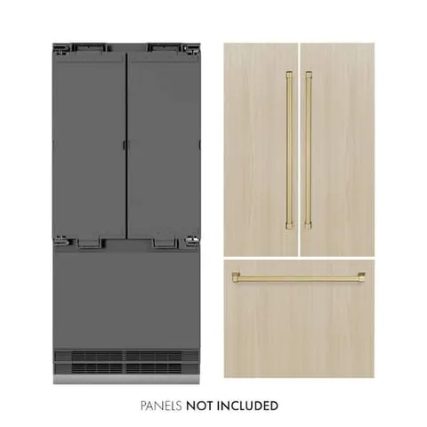 Autograph Edition 36 in. 19.6 cu. ft. Panel Ready Built-In Bottom Freezer Refrigerator w/ Gray Interior, Bronze Accents