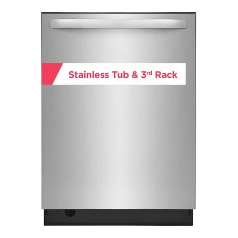 24 in. Top Control Built-In Tall Tub 49 dBA Dishwasher in Stainless Steel with 5-Cycles