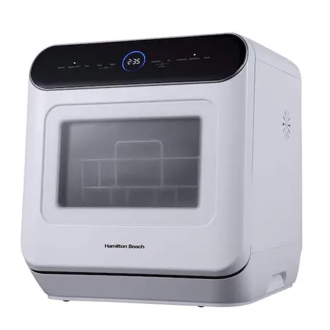 16.54 in. Portable Mini Dishwasher Countertop-6L Built-in Water Tank in White