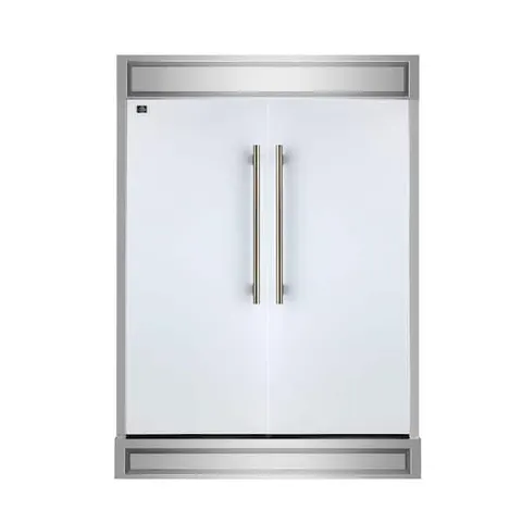Maderno 2-Piece 56-Inch Convertible Refrigerator, 27.2 cu. ft. with Decorative Grill, 60-Inch Wide in White