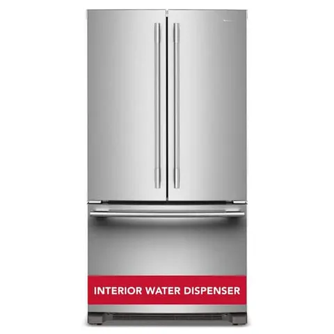 36 in. 20 cu. ft. Counter-Depth French Door Refrigerator in PrintShield Stainless with Internal Water Dispenser
