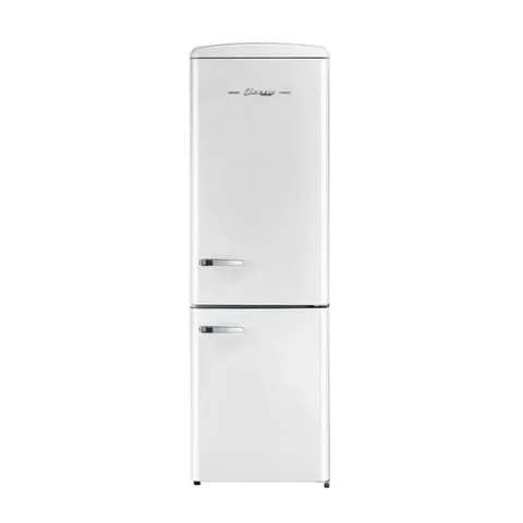 Classic Retro 24 in 11.7 cu. ft. Frost Free Retro Bottom Freezer Refrigerator in Marshmallow White, Energy Star