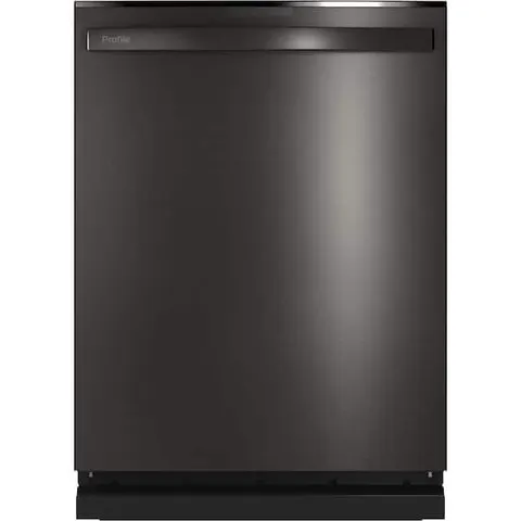 Profile 24 in. Smart Built-In Top Control Black Stainless Steel Dishwasher with Stainless Tub, 3rd Rack, 39 dBA