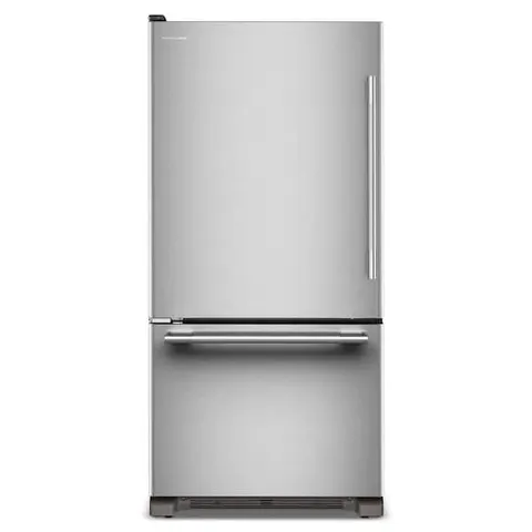 33 in. 22 cu. ft. Standard-Depth Bottom Freezer Refrigerator in PrintShield Stainless with Left Door Swing