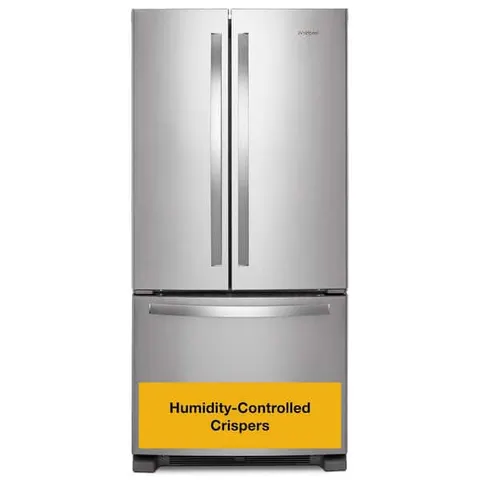 33 in. 22 cu. ft. Standard Depth French Door Refrigerator in Fingerprint Resistant Stainless Steel